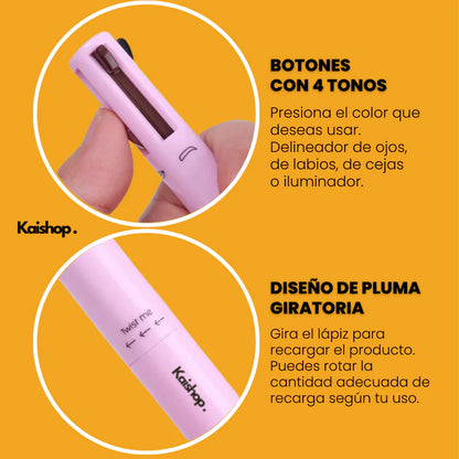 Lápiz Make Up 4 en 1 PREMIUM (1+1 GRATIS)